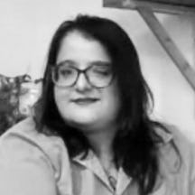 Black and white photographic portrait of Isabelle Vella Gregory