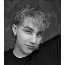 Black and white image of Katie Goldfinch